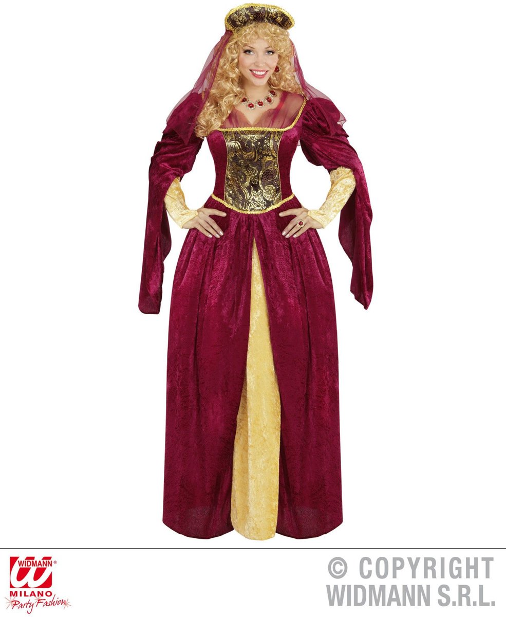 Middeleeuwen & Renaissance Kostuum | Edele Koningin Eleonora | Vrouw | Large | Carnaval kostuum | Verkleedkleding